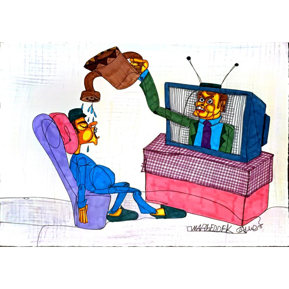 Omay Seddek Mostafa 29x21cm Orijinal Karikatür BOD05205