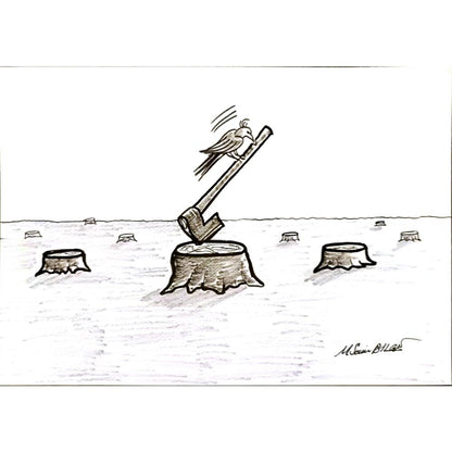 Mehmet Saim Bilge 29x21cm Orijinal Karikatür BOD05227