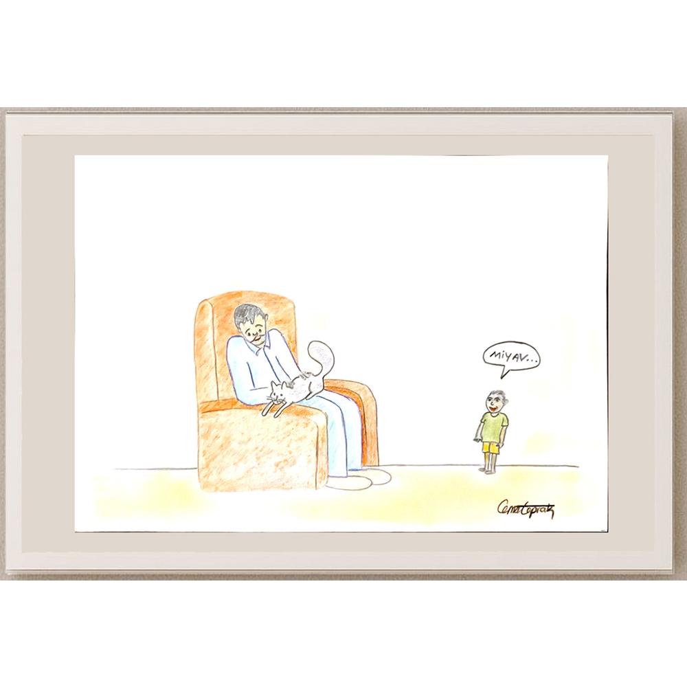 Cemal Toprak 29x21cm Orijinal Karikatür BOD05231