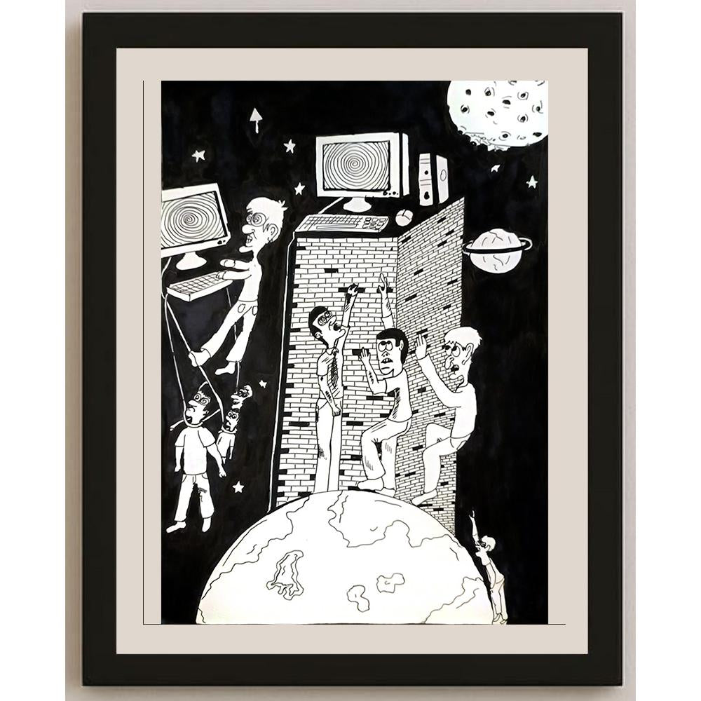 Mustafa Turhan 29x21cm Orijinal Karikatür BOD05234