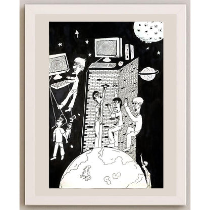 Mustafa Turhan 29x21cm Orijinal Karikatür BOD05234