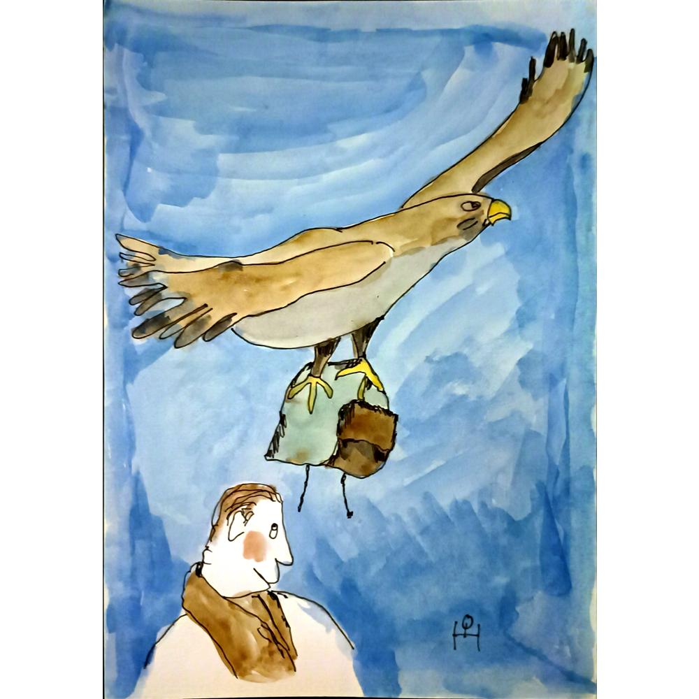 Heino Partanen 29x21cm Orijinal Karikatür BOD05252