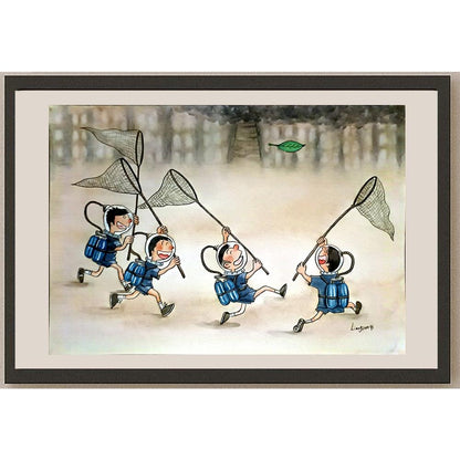Liang Junqi 29x21cm Orijinal Karikatür BOD05254