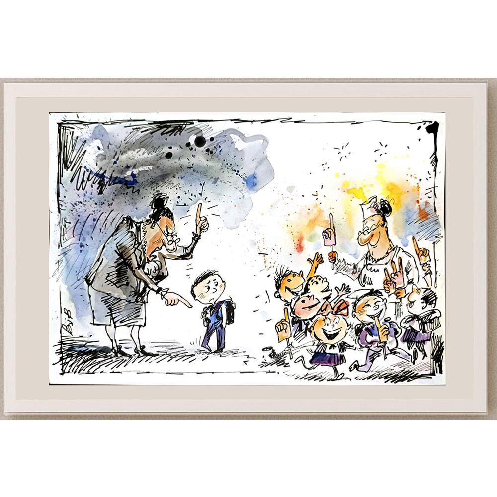 Viacheslav Bibishel 29x21cm Orijinal Karikatür BOD05265