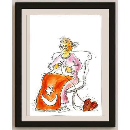 Mohammad Saleh Razm Hosseini 29x21cm Orijinal Karikatür BOD05274
