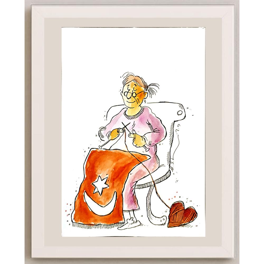 Mohammad Saleh Razm Hosseini 29x21cm Orijinal Karikatür BOD05274