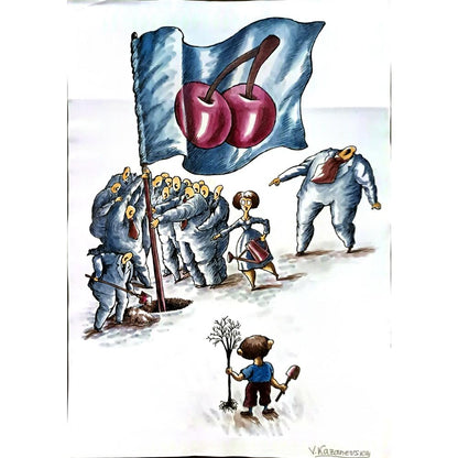 Vladimir Kazanevsky 43x30cm Orijinal Karikatür BOD05299