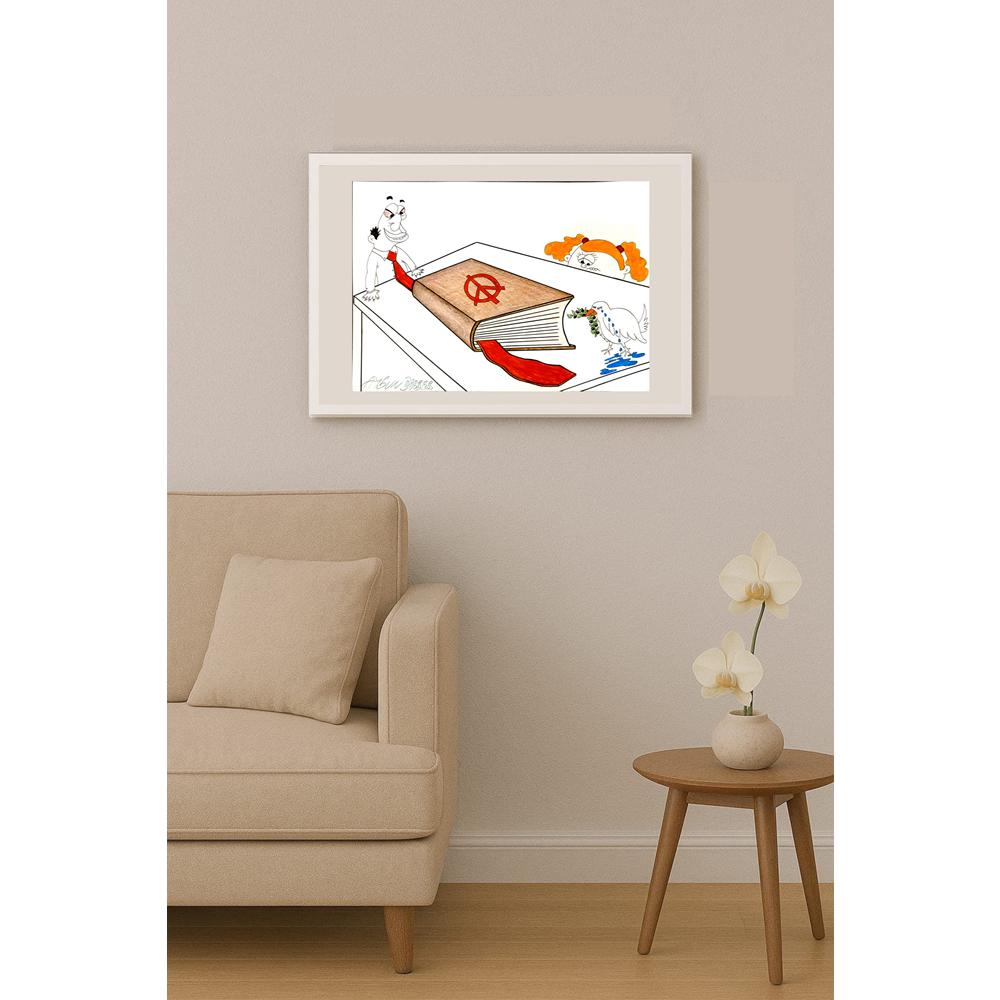 Aysun Dilber Kesim 35x25cm Orijinal Karikatür BOD05302