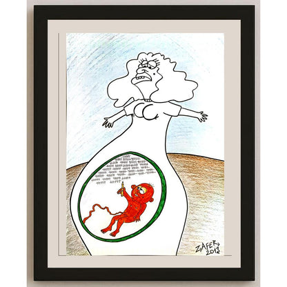 Zafer Dilekçi 35x25cm Orijinal Karikatür BOD05309