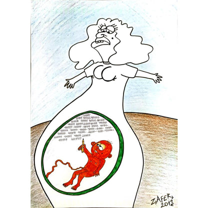 Zafer Dilekçi 35x25cm Orijinal Karikatür BOD05309