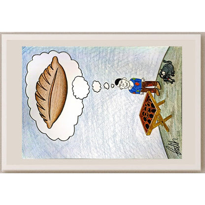Fatih Dilekçi 35x25cm Orijinal Karikatür BOD05310