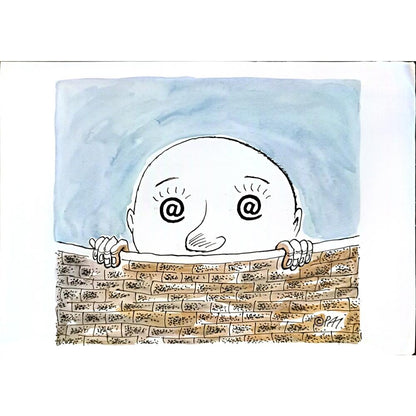Julian Pena Pai 29x21cm Orijinal Karikatür BOD05341