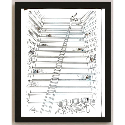 Bossens Philippe 33x23cm Orijinal Karikatür BOD05343