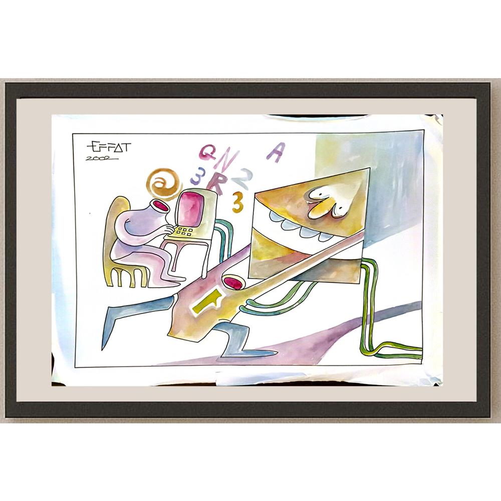 Effat Esmil 35x25cm Orijinal Karikatür BOD05344