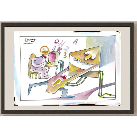 Effat Esmil 35x25cm Orijinal Karikatür BOD05344