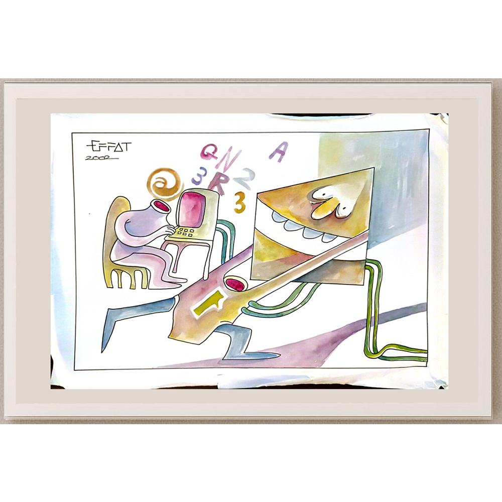 Effat Esmil 35x25cm Orijinal Karikatür BOD05344
