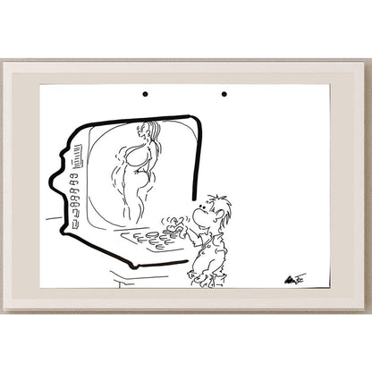 Branko Premuzic 29x21cm Orijinal Karikatür BOD05347