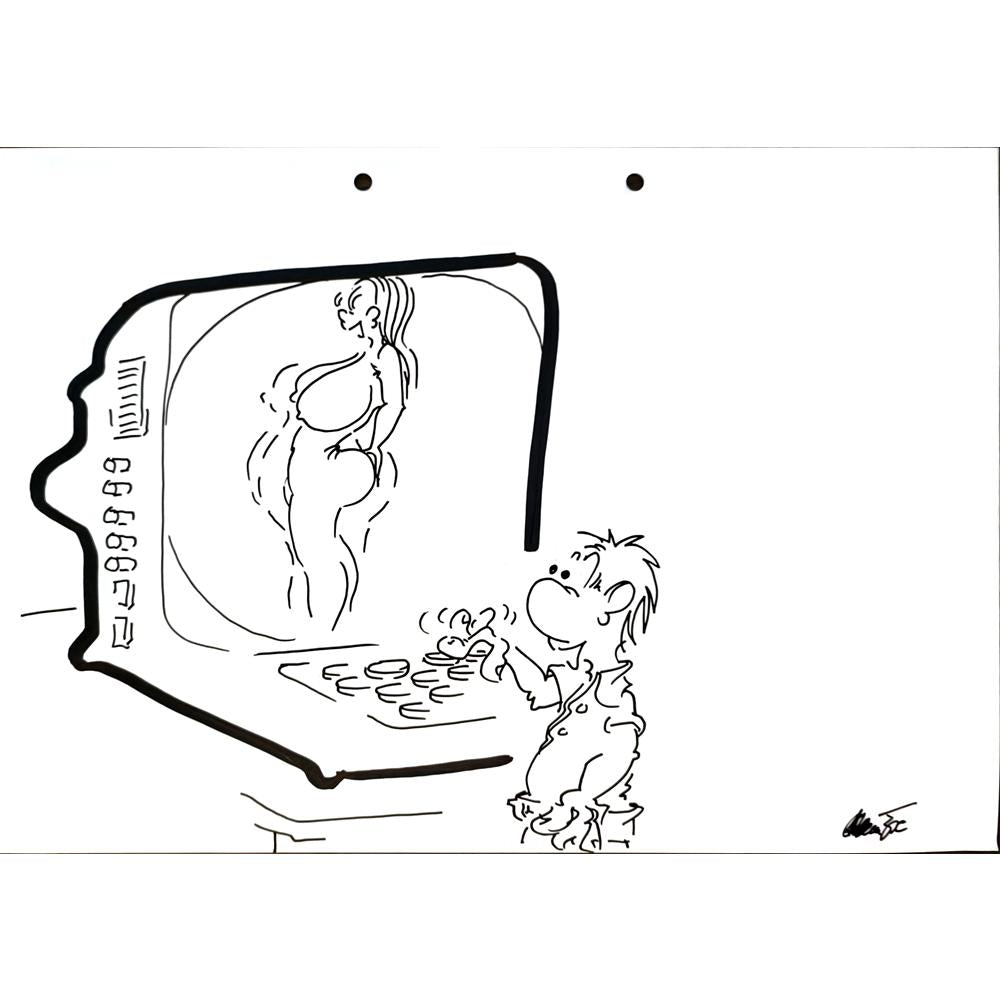 Branko Premuzic 29x21cm Orijinal Karikatür BOD05347