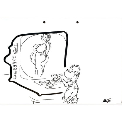 Branko Premuzic 29x21cm Orijinal Karikatür BOD05347
