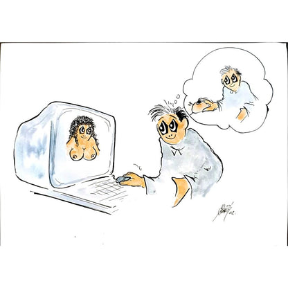Petar Strinic 29x21cm Orijinal Karikatür BOD05349