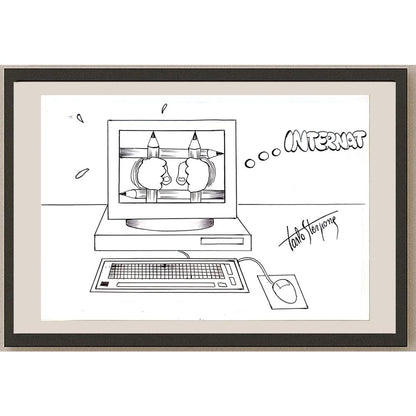 Carlo Sterpone 21x15cm Orijinal Karikatür BOD05350