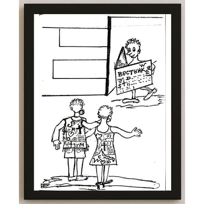 Elena Gutman 29x21cm Orijinal Karikatür BOD05354