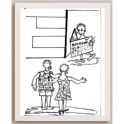 Elena Gutman 29x21cm Orijinal Karikatür BOD05354
