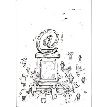 Vladimir Kuba 29x21cm Orijinal Karikatür BOD05355