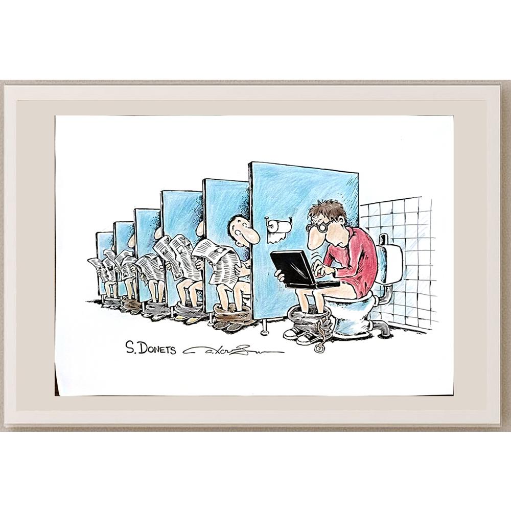 Sergei Donets 29x21cm Orijinal Karikatür BOD05361