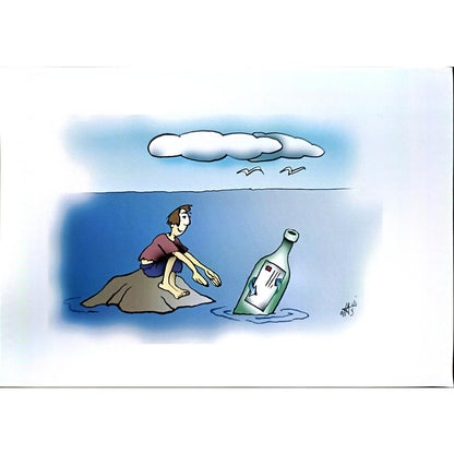 Nikola Otas 29x21cm Orijinal Karikatür BOD05364