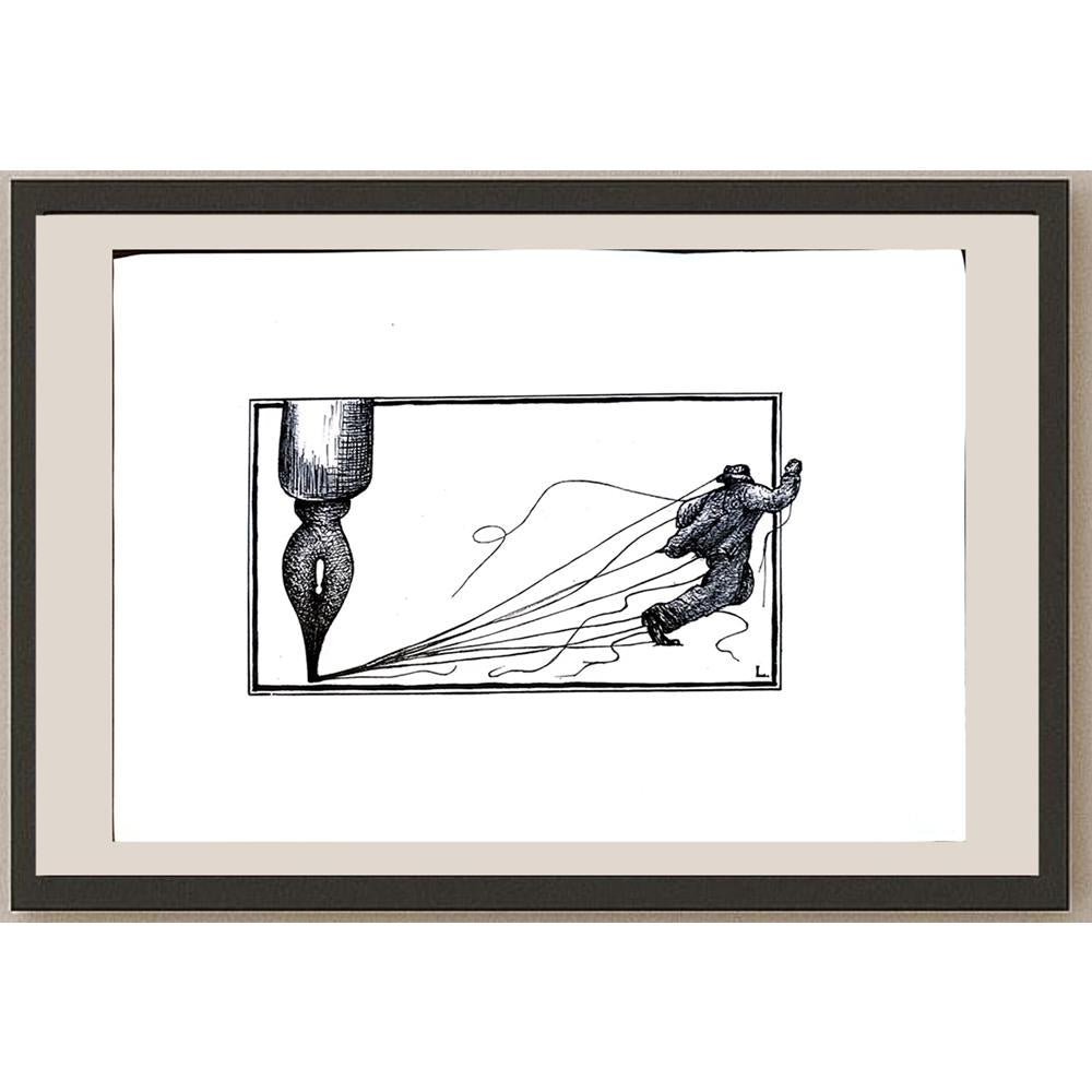 Dusan Ludwig 28x24cm Orijinal Karikatür BOD05367