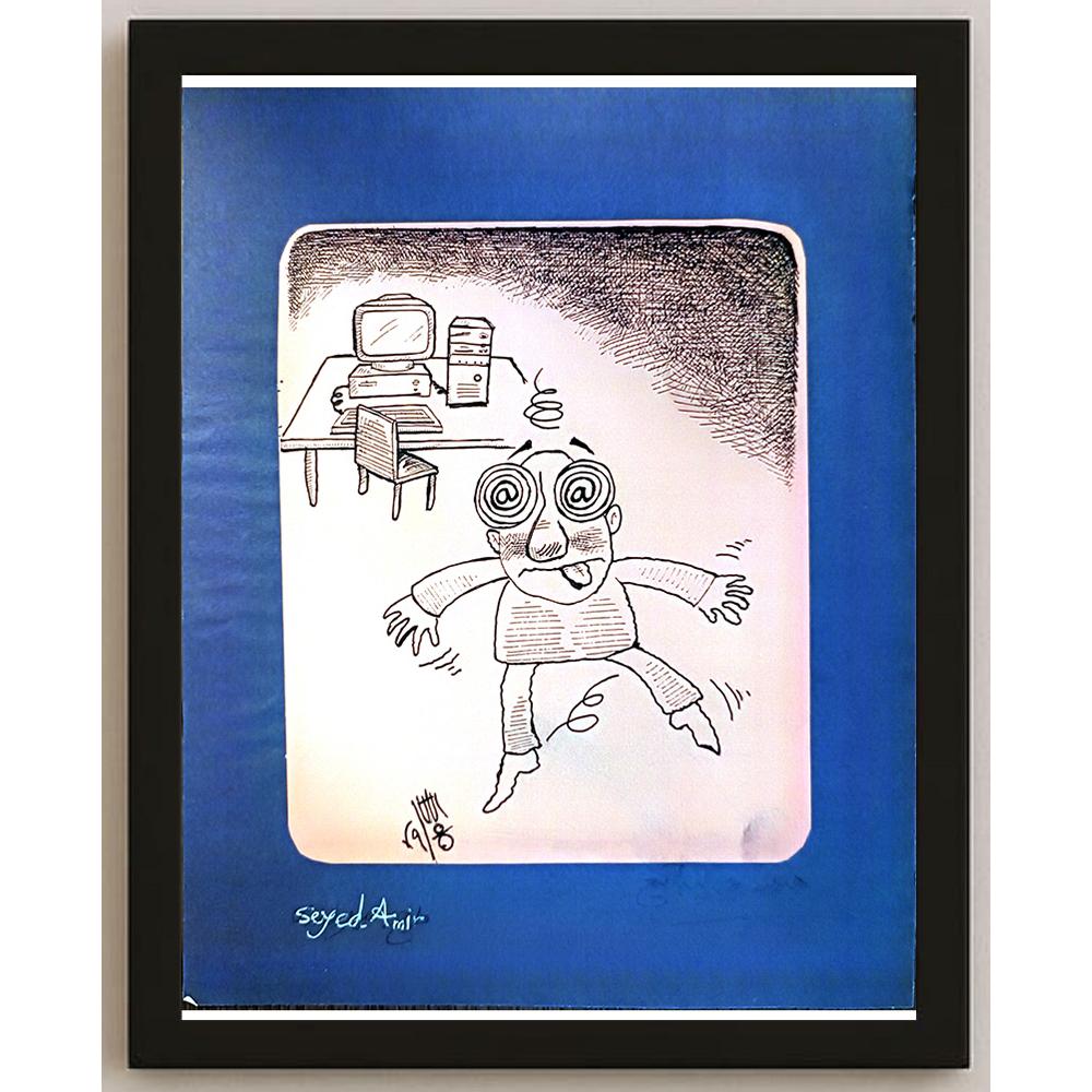 Seyed Amir Soghati 25x20cm Orijinal Karikatür BOD05369