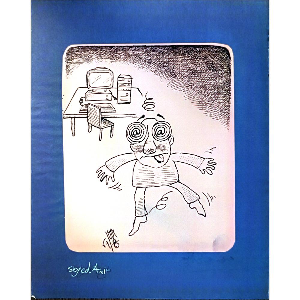 Seyed Amir Soghati 25x20cm Orijinal Karikatür BOD05369