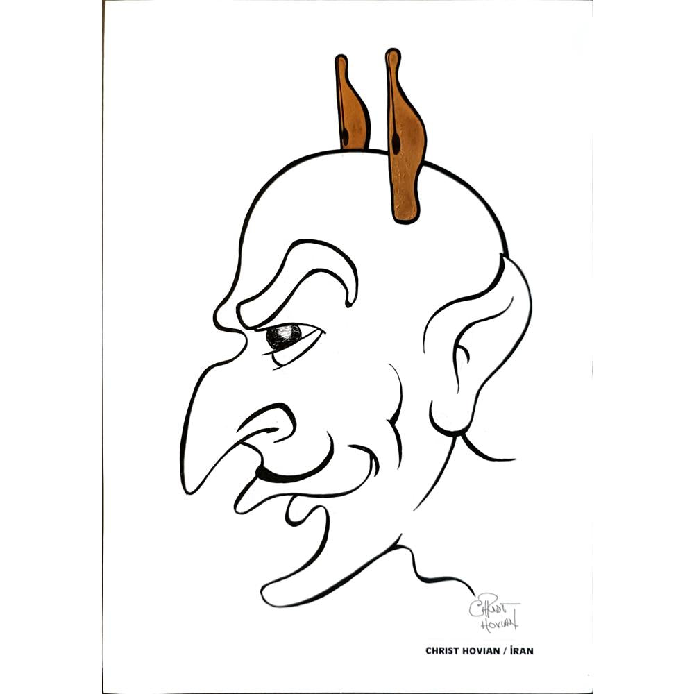 Chris Hovian 29x21cm Orijinal Karikatür BOD05373