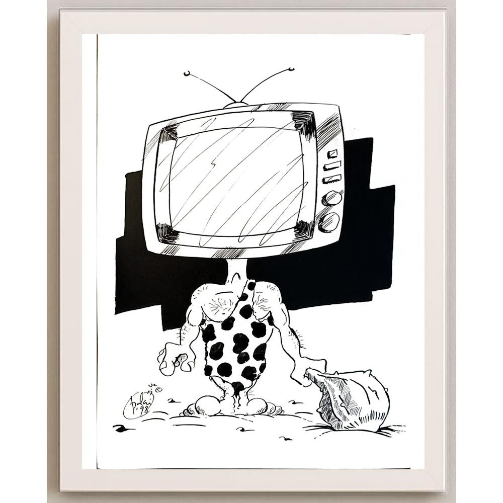 Szalai Attila 29x21cm Orijinal Karikatür BOD05374