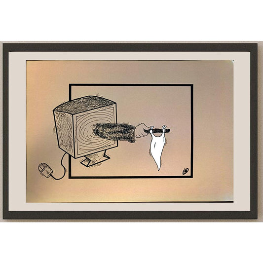 Saba Aryanpoor 29x21cm Orijinal Karikatür BOD05380