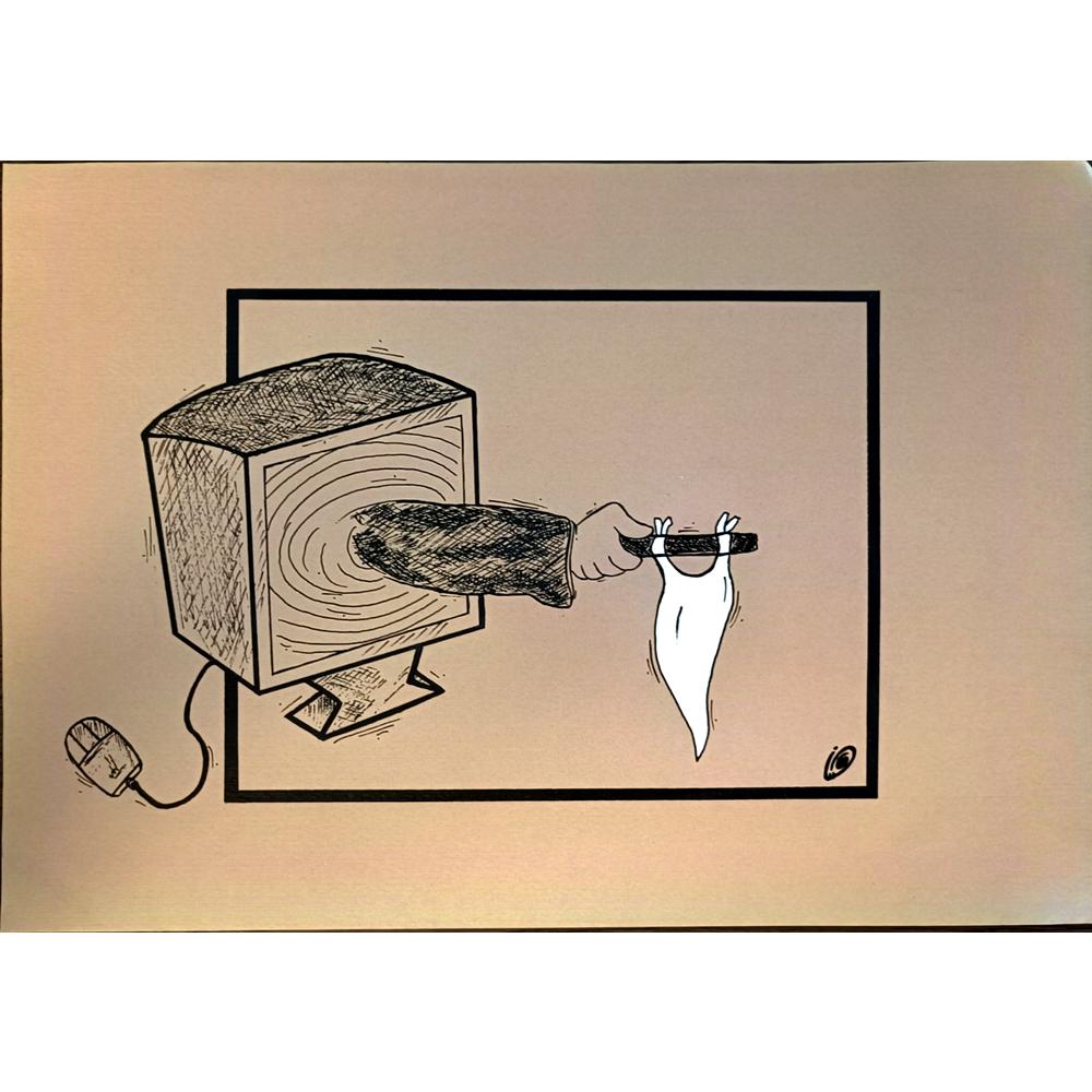 Saba Aryanpoor 29x21cm Orijinal Karikatür BOD05380