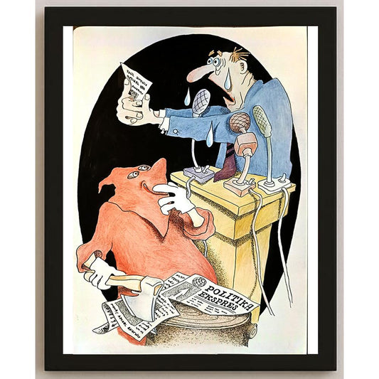 Anatoly Apchel 29x21cm Orijinal Karikatür BOD05382