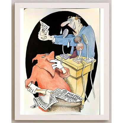 Anatoly Apchel 29x21cm Orijinal Karikatür BOD05382