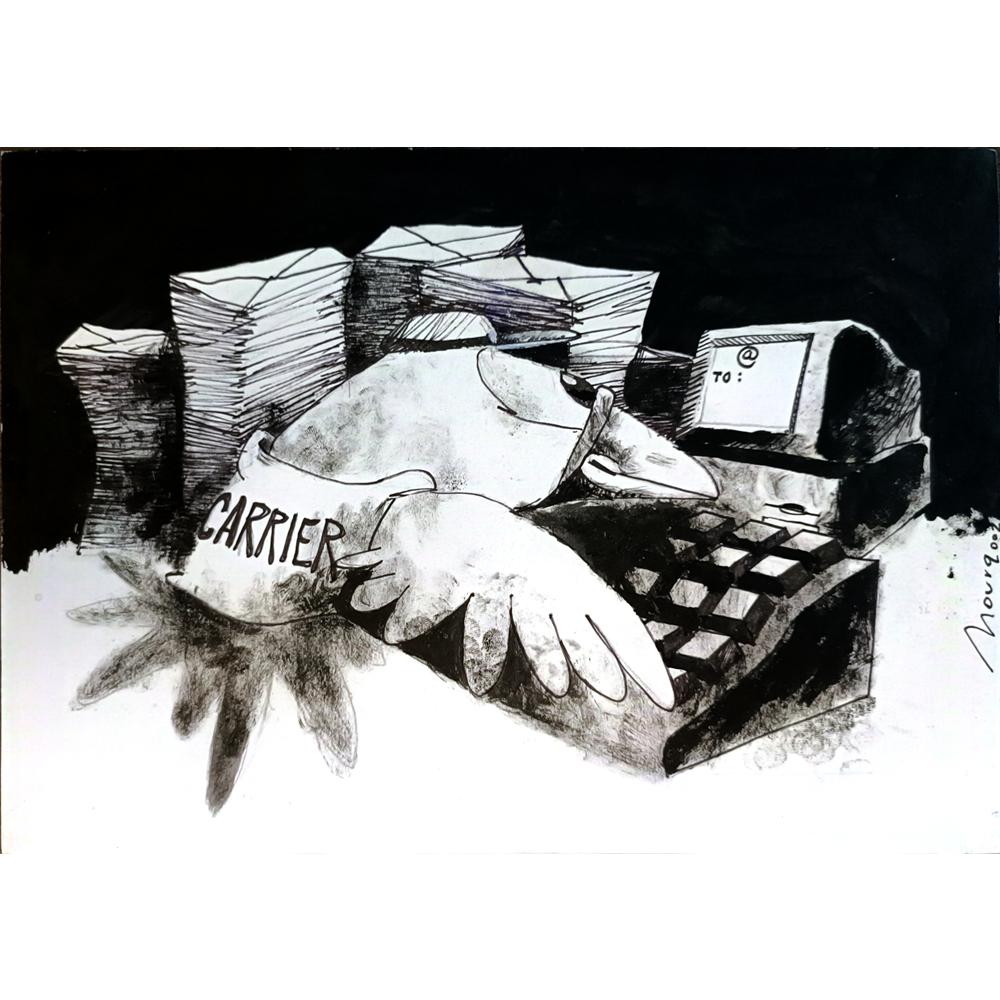 Claudio Marcos De Moura Lourenco 29x21cm Orijinal Karikatür BOD05383