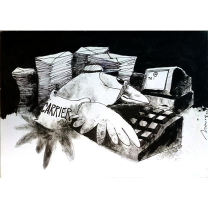 Claudio Marcos De Moura Lourenco 29x21cm Orijinal Karikatür BOD05383