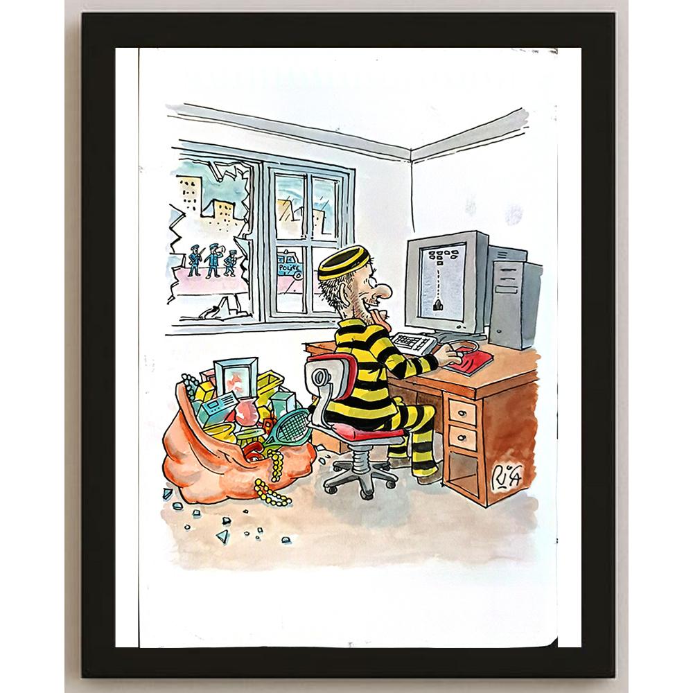 Ricardo Nunes 29x21cm Orijinal Karikatür BOD05384