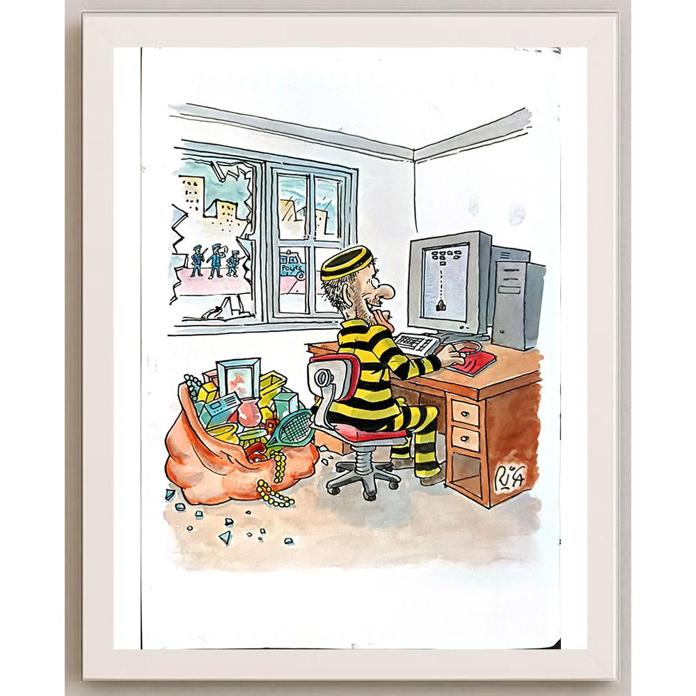 Ricardo Nunes 29x21cm Orijinal Karikatür BOD05384