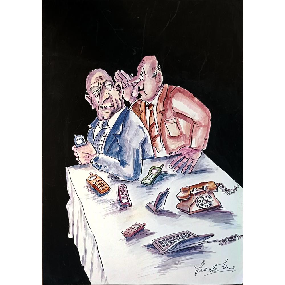 Leonte Nastase 29x21cm Orijinal Karikatür BOD05385