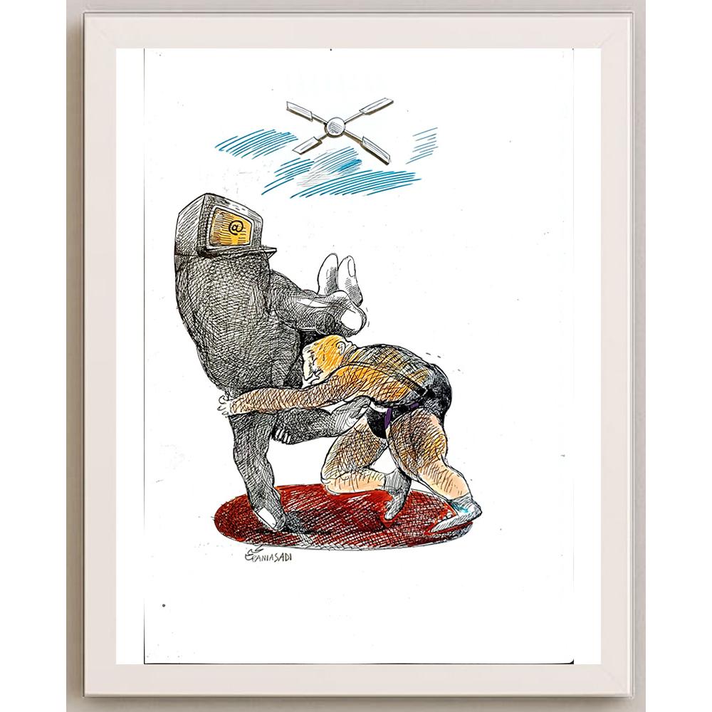 Baniasadi Mohammad Ali 29x21cm Orijinal Karikatür BOD05386
