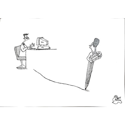 Burak Oktay 29x21cm Orijinal Karikatür BOD05398