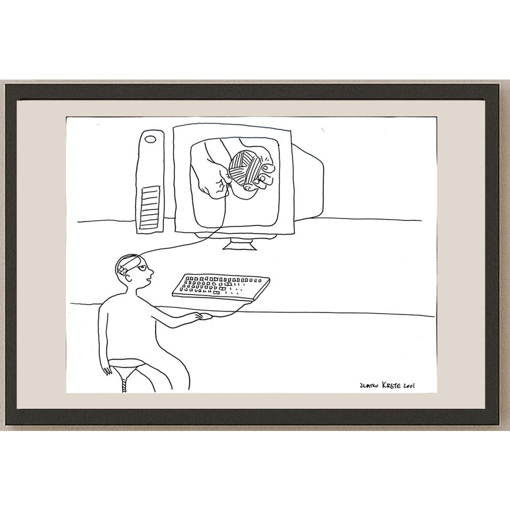 Zlatko Krstevski 29x21cm Orijinal Karikatür BOD05401