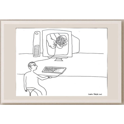 Zlatko Krstevski 29x21cm Orijinal Karikatür BOD05401