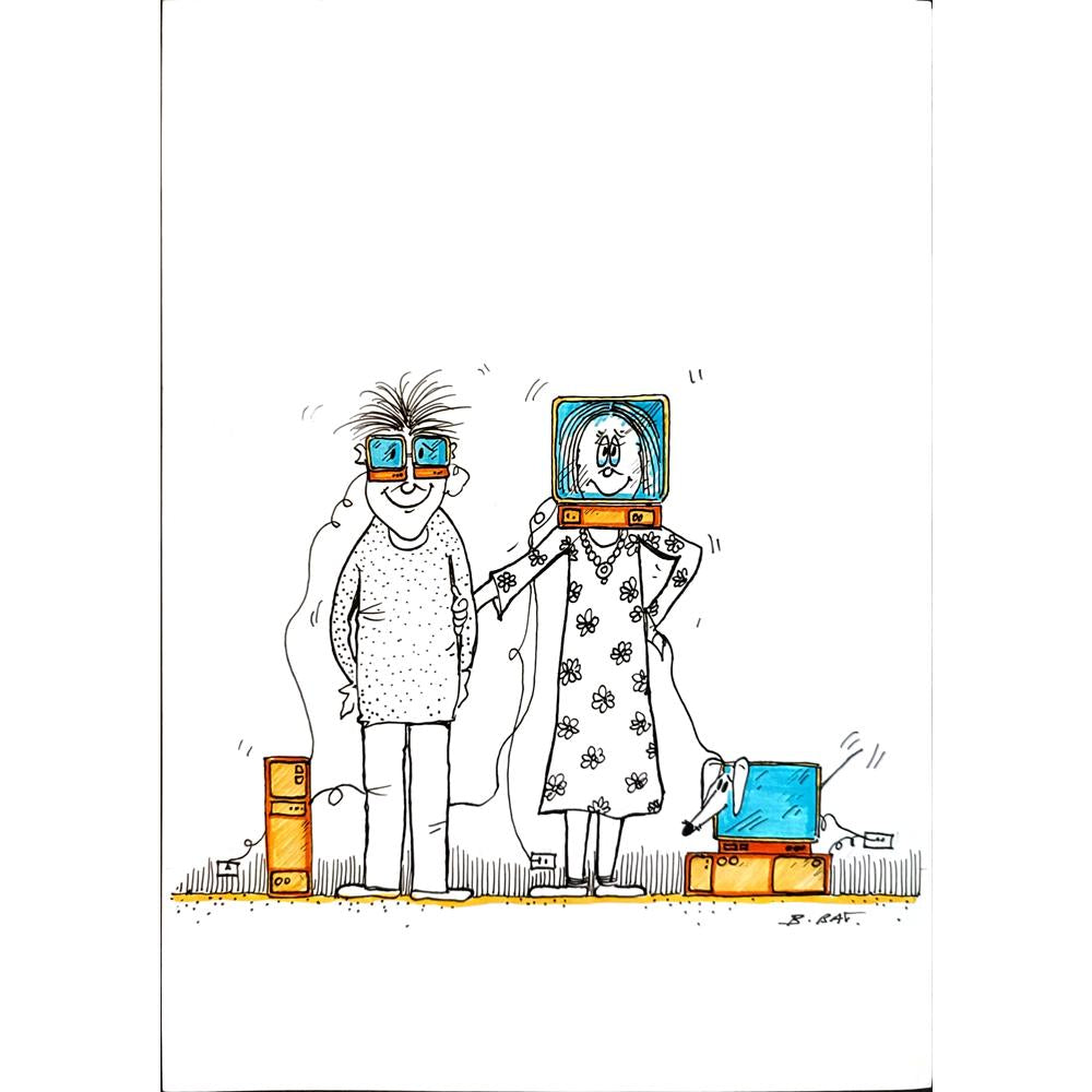 Beppe Battaçlia 23x17cm Orijinal Karikatür BOD05402