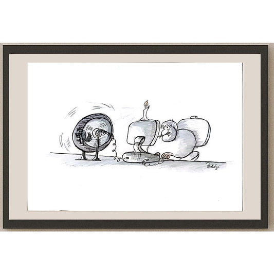 Joseph Petrenyi 29x21cm Orijinal Karikatür BOD05403